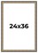 24x36 Ornate Silver Picture Frame - UV Acrylic, Foam Board Backing, Hanging Hardware